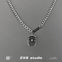 ZXS tide brand high -level sensory pendant necklace men's tide niche design street hip -hop titanium steel personality sweater chain