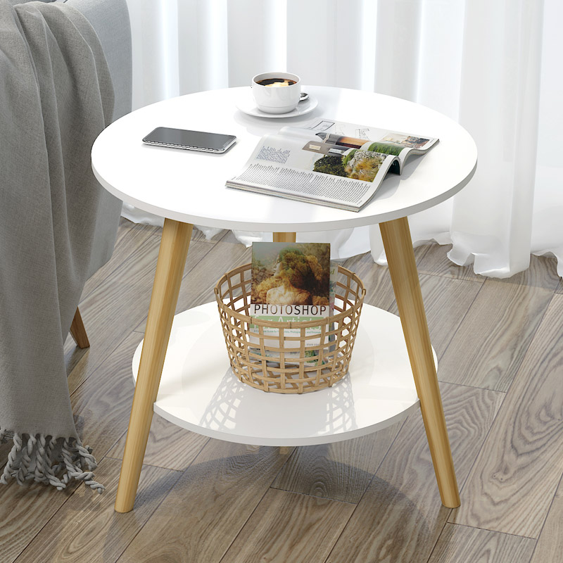 Nordic coffee table simple modern small apartment living room creative sofa side table round tea table simple balcony small table