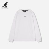 KANGOL Белый осенний длинный хлопковый лонгслив для влюбленных, коллекция 2023, свободный крой, средней длины