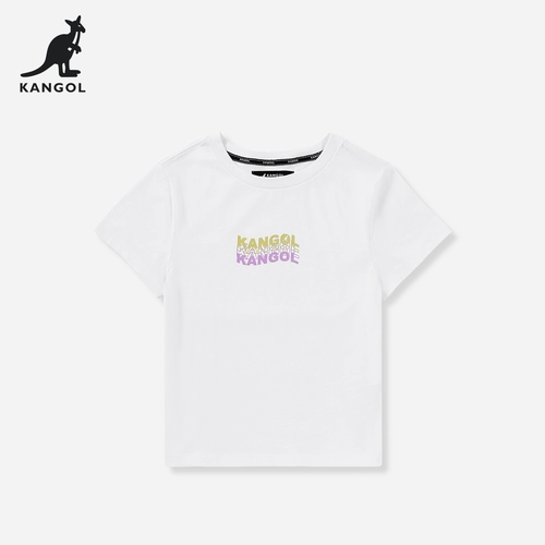 KANGOL Хлопковая летняя модная футболка с коротким рукавом для отдыха, коллекция 2023