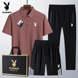 Летний костюм папы Плейбоя, мужская рубашка поло из ледяного шелка среднего и пожилого возраста, футболка с короткими рукавами для отправки одежды на День отца