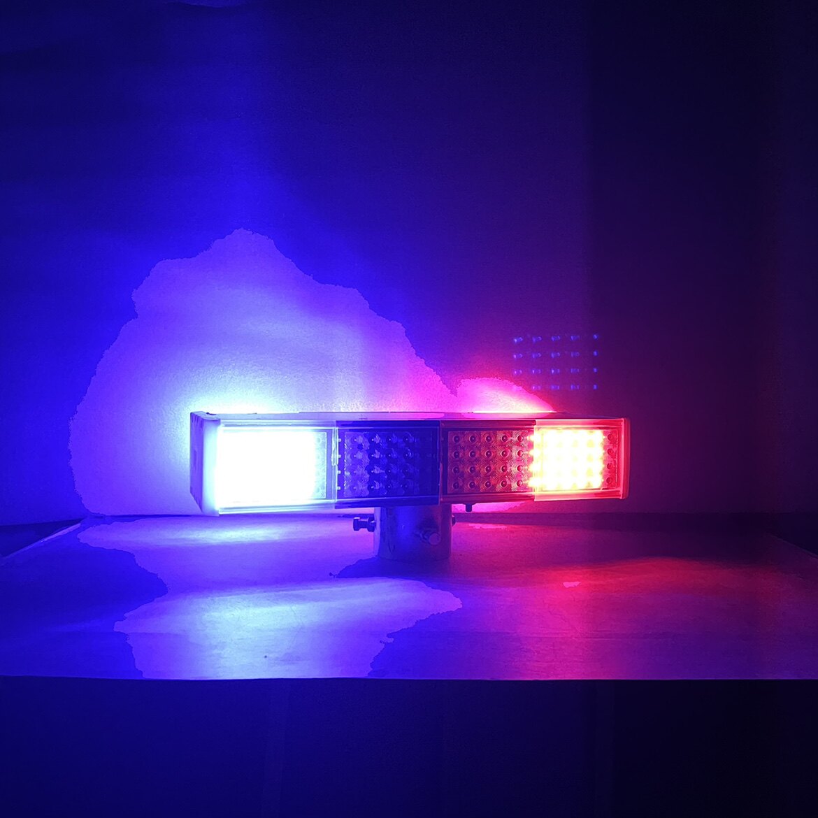 строб 路口爆闪灯分体式太阳能警示爆闪灯强光led红蓝一体闪光灯交通灯
