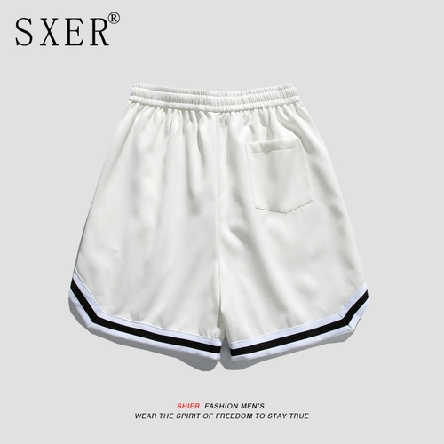 Баскетбольные спортивные летние тонкие шорты, быстросохнущие шелковые штаны для отдыха, оверсайз, в американском стиле