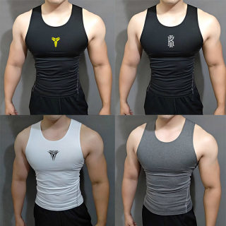 运动背心男速干高弹紧身衣健身衣服 篮球跑步训练无袖工字吸汗t恤