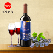 (Takhar River) Blueberry Wine 750ml * 2 bottles of Daxinganling specialty blueberry red wine bottle opener
