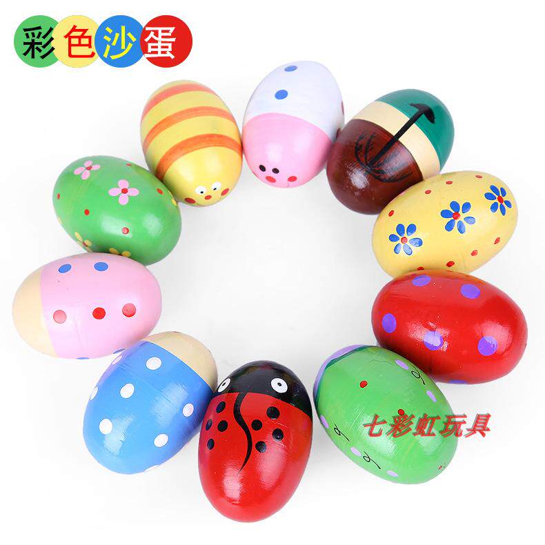 Promotion Orff children percussion instrument kindergarten Wooden Sandal Egg early teaching Puzzle Toys