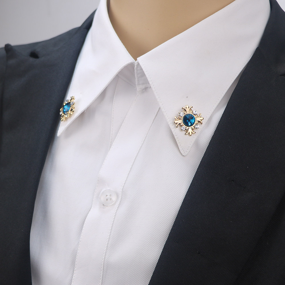 Korean version alloy shirt neckline Men's and women's cross small collar pin collar buckle Clothing jacket decorative brooch corsage badge