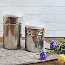 Stainless steel seasoning bottle Sprinkler pot Coffee cocoa flour sprinkler tube with lid Powdered sugar sieve Kitchen baking tools