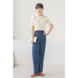 Летняя шелковая короткая футболка с коротким рукавом, тонкий трикотажный свитер, французский стиль, свободный крой, короткий рукав