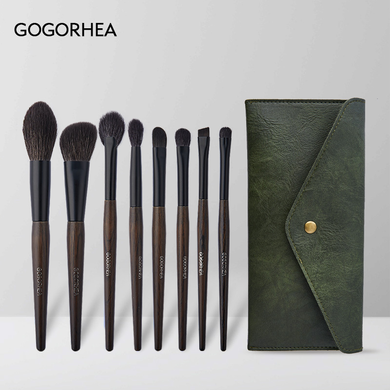 RHEA) Special Price Fraxinus mandshurica Lite Edition Super Practical Wool 8 Cosmetic Brush Set Professional Portable Animal Hair