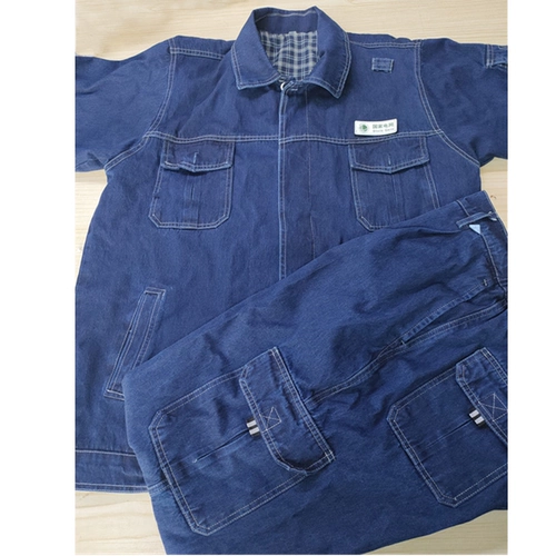 Джинсовый хлопковый комплект для работы, износостойкий лонгслив, делается под заказ