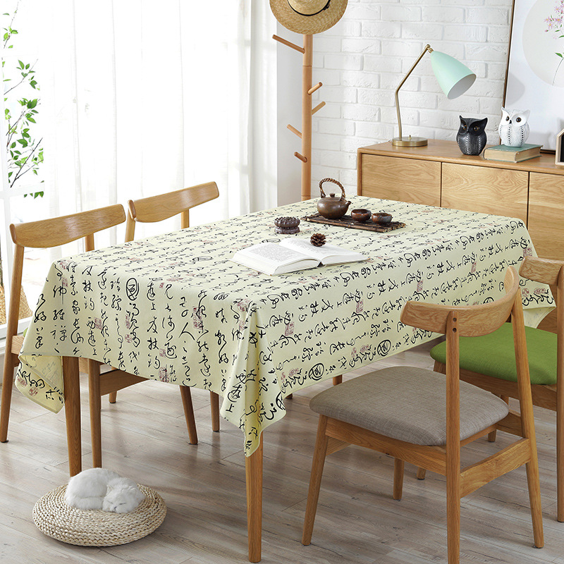 gió của Trung Quốc retro nền nhân vật Zen thư pháp Trung Quốc khăn trải bàn bông cuốn sách bàn trà vải vải che khăn - Khăn trải bàn khăn trải bàn uống nước