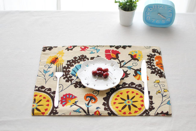 Thái sọc bảng mat bàn ăn vải placemat red blue retro tính năng phong cách dân tộc bữa ăn mat trà mat