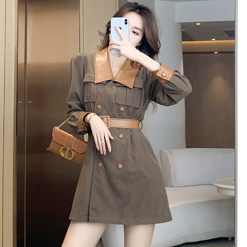 Демисезонное платье, вельветовый корсет, полиуретановый костюм, юбка, изысканный стиль, по фигуре, подходит для подростков