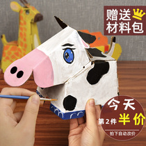 Cardboard handmade diy graffiti production Set up stalls Entertainment items Doll coloring doll fall not bad Childrens toys