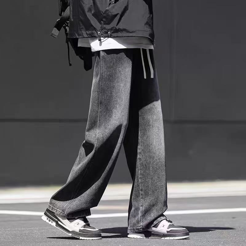 American Retro High Street Pants for Men, Autumn Straight-Leg Pants, Men's Loose New Spring and Summer Jeans, Youth Long Pants