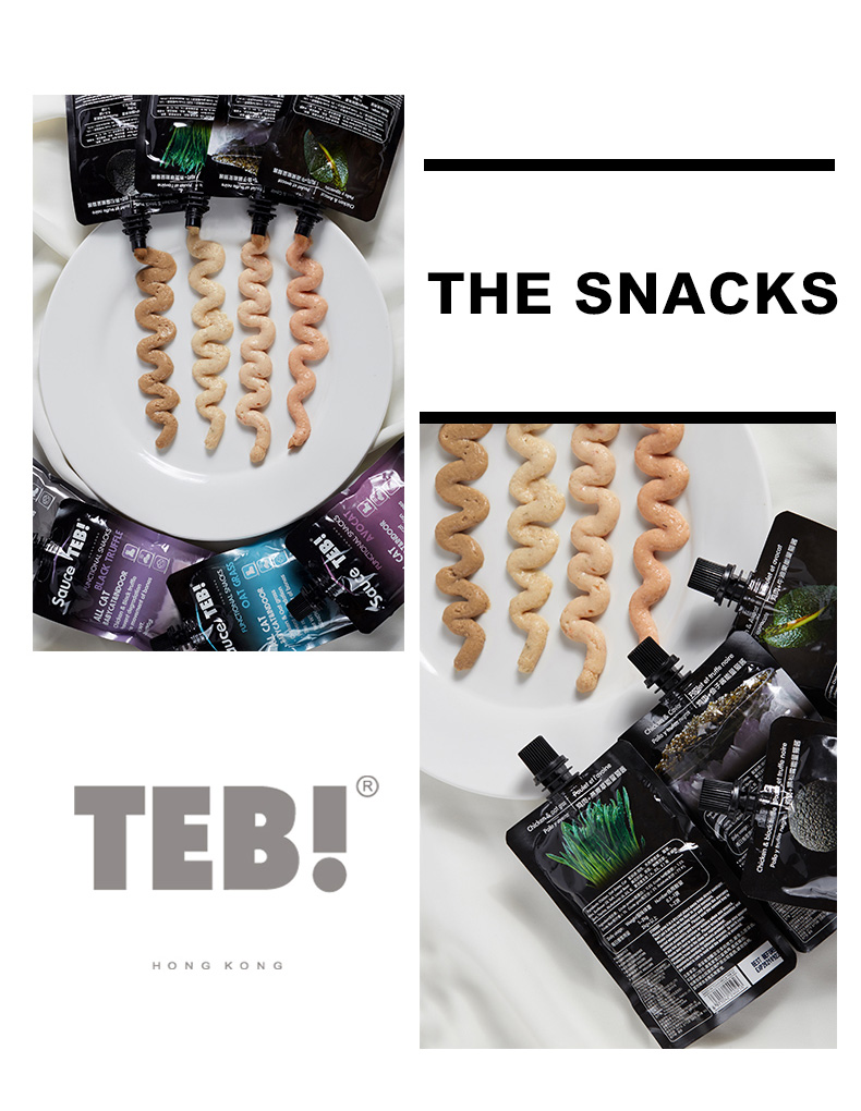 TEB! 汤 恩贝 Gà S2 + truffle đen năng lượng dinh dưỡng nước sốt mèo 90g nhập khẩu ướt hạt mèo lỏng - Đồ ăn nhẹ cho mèo thức ăn cho mèo con