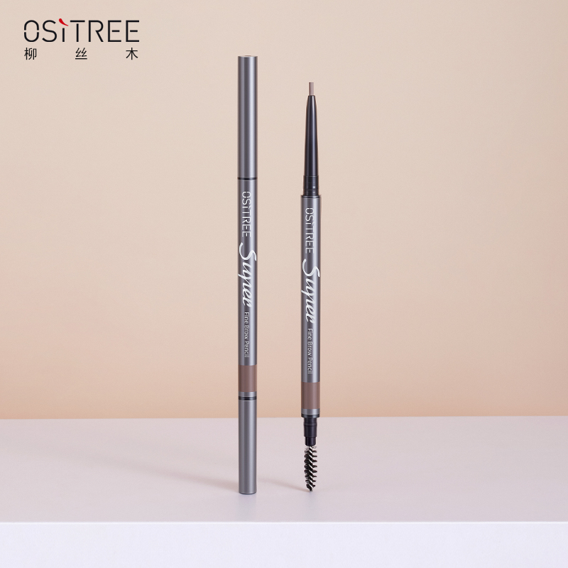 Willow Silk Wood ultra-fine eyebrow pencil Waterproof sweatproof Natural long-lasting non-fading word eyebrow beginner student eyebrow brush set
