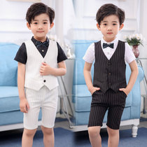 Childrens suit suit 2021 new boy handsome summer British vest two-piece small host performance ceremony