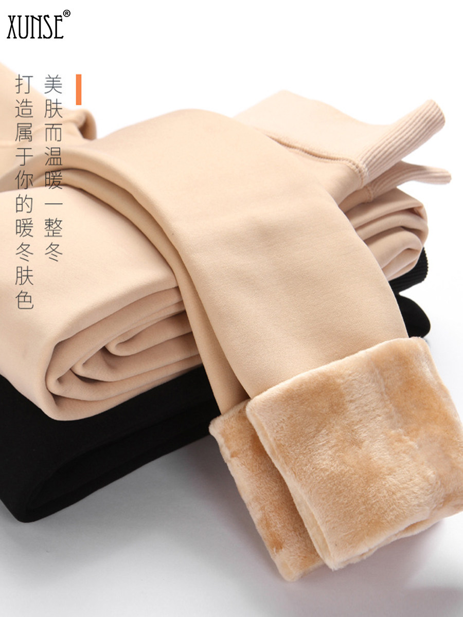 Light leg artifact women's inner pants skin color thin legs wear spring and autumn winter velvet thickened warm meat-colored tights