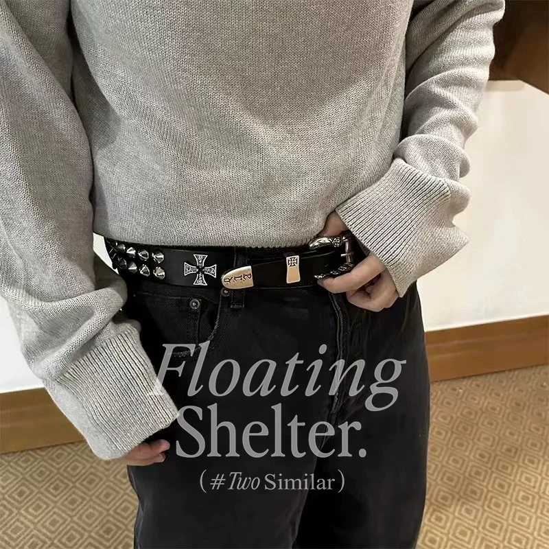 [ERD Belt Collection] Меланхоличная богато-розовая во второйGeneration заклепки в стиле панк-рок пояса мульти-стили