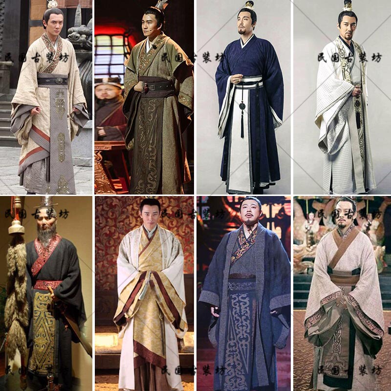 Film and Television Ancient Costume from the Spring and Autumn Period and the Warring States Period, Official's Clothing Made of Cotton and Linen, Imperial Clothing, Messenger, Prime Minister Stage Performance Costume