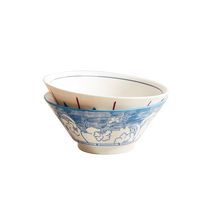 (88VIP) Netease selects ceramic noodle bowl of large bowl of striped soup bowl bubble - noodle ramen color style random hair