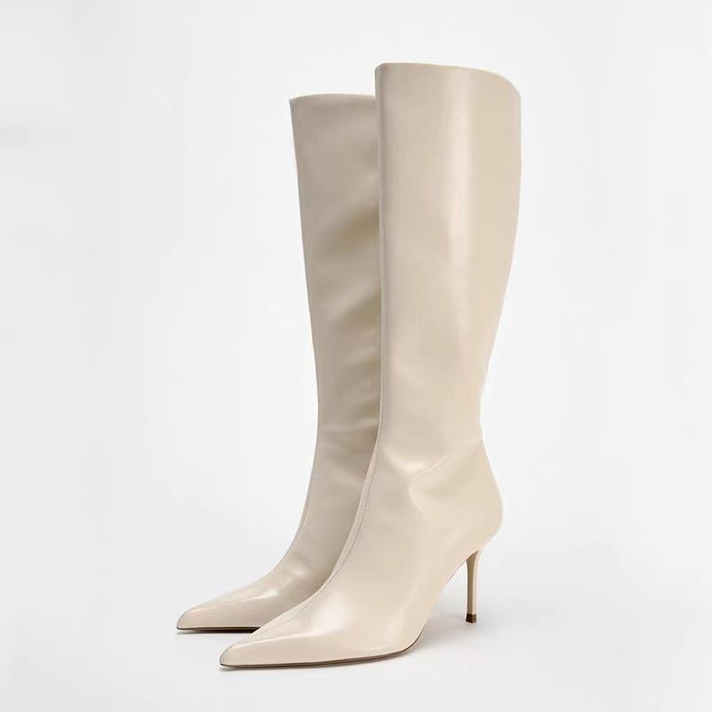 Za's 2025 Spring New Collection Features British-Style Stiletto High-Heeled Knee-High Boots with Pointed Toes and Thin Heels, Not Over-The-Knee Riding Boots Za's 2025 Spring New Collection Features British-Style Stiletto High-Heeled Knee-High Boots with Pointed Toes and Thin Heels, Not Over-The-Knee Riding Boots