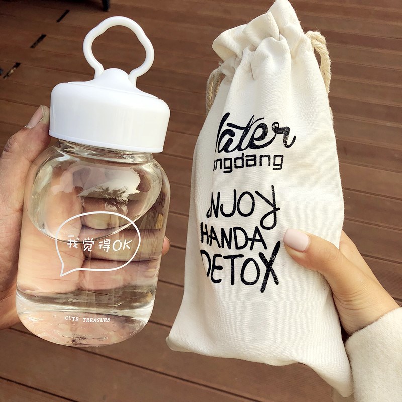 Women with glass cups Drink cup Winter Summer Home Fruit Tea Heat resistant large capacity portable water bottle Travel