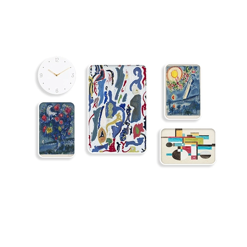 Гостиная нордическая стиль декоративное живопись диван фоновая стена висящая живопись простой стиль абстрактный