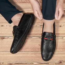 Black beanie shoes mens spring 2021 new Korean version of the trend British summer breathable pedal shoes lazy shoes