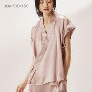 Silkiss Silk 100% Silk Silk Pyjama Phụ nữ Trung Quốc mới Dịch vụ tại nhà ngắn tay