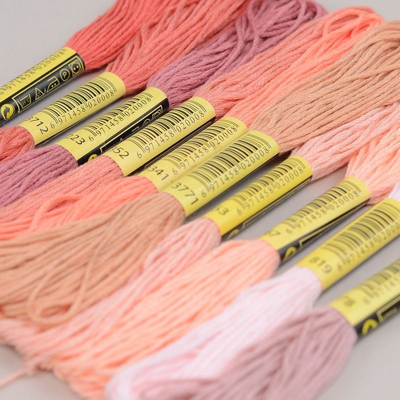 Embroidery Thread Light Pink 3341 Khaki 3771 Cross Stitch 977 Cotton Thread Pink 353Diy Student Handmade 819 Name