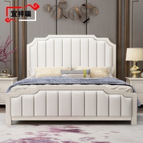 American light luxury solid wood bed 18 m double bed white master bed modern simple 15 m European bed wedding bed