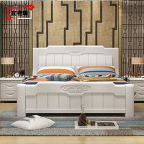 New Chinese Full Solid Wood Bed 1 8 White Master Bedroom Modern Simple Double Bed 1 5 Storage High Box Oak Bed