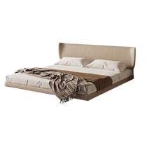 Yiluo cuddle bed Italian style light luxury minimalist leather bed suspended bed modern simple master bedroom soft bed bed edge wedding bed