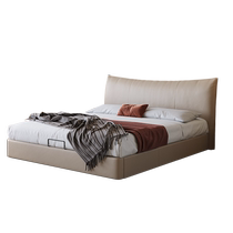 Yiluo Chanel bed Italian minimalist leather bed thin bedside edge bed modern simple high box storage bed