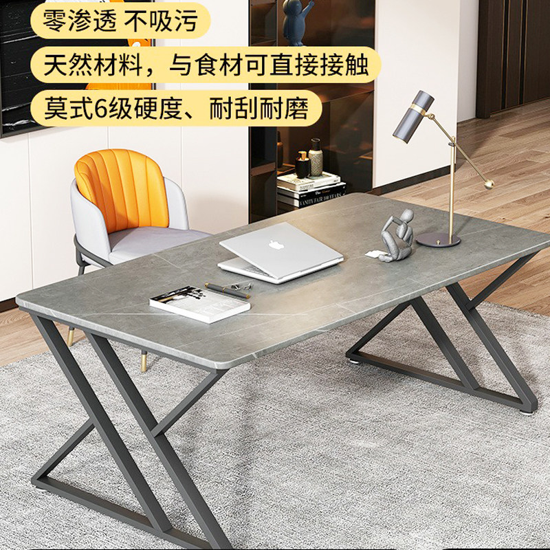 High-end slate desk light luxury modern living room long calligraphy desk designer Italian minimalist office home