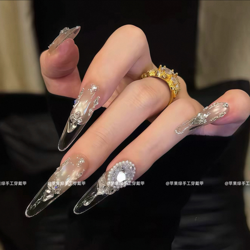 【A Glance That Lasts a Lifetime】Luxurious and Gentle Nails with a High-End Feel, Designed to Enhance Fair Skin, Unique Design, Handmade Wearable Nails 【A Glance That Lasts a Lifetime】Luxurious and Gentle Nails with a High-End Feel, Designed to Enhance Fair Skin, Unique Design, Handmade Wearable Nails