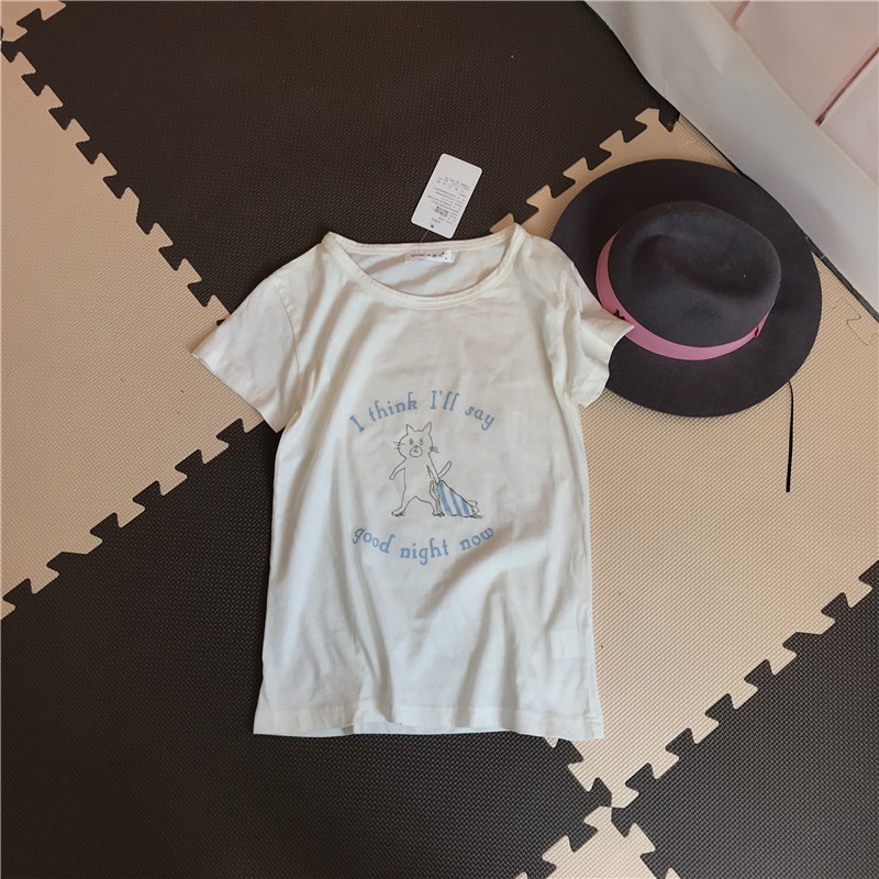 Mùa hè phụ nữ ngắn tay bông t- shirt bông hàng đầu đồ ngủ giản dị t- shirt có thể được đeo bên ngoài nhà dịch vụ