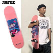 Red JUSTICE professional skateboarding brush street travel men and women two-person double rocker skater Yan Zheng exclusive model