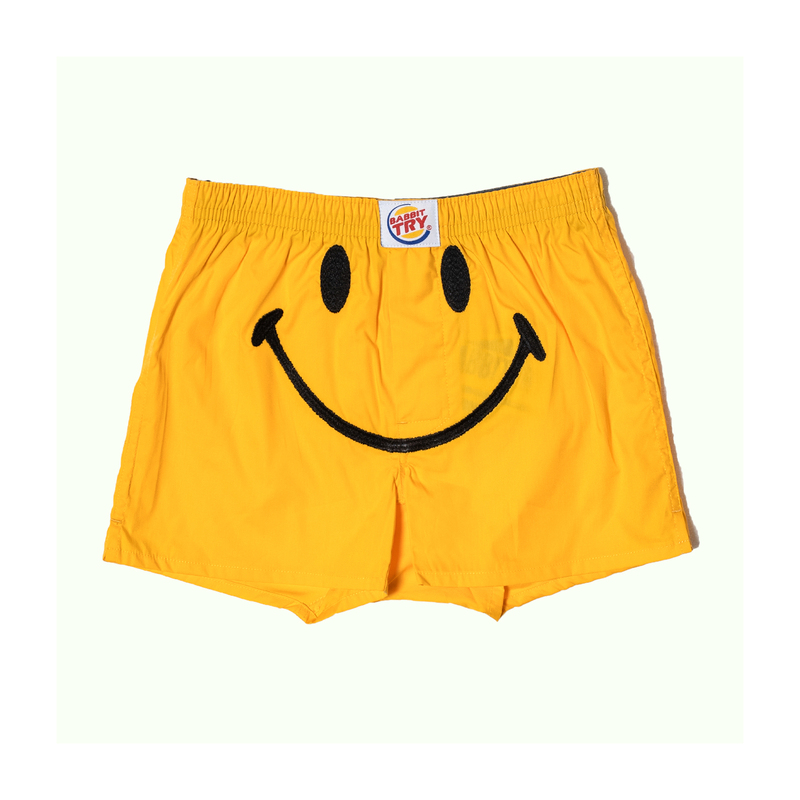 Babbittry Creative Parent-Child Trendy Home Shorts Smiley Face Embroidered Boxer Shorts Unisex Flat-Footed Underwear
