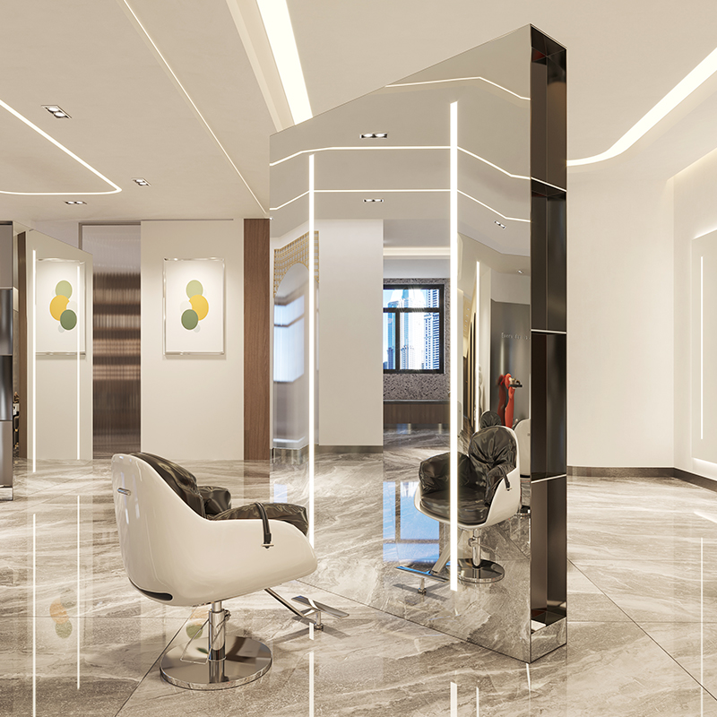 Net Red Hairdressingshop Big Mirror Hair Salon Special High-end Landing Single-Sided Beauty Hair Lens Table With Lamp Haircut Mirror New