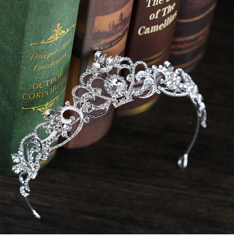 Cô gái mới Mũ nón Công chúa Vương miện Trẻ em rhinestone Crown Phụ kiện tóc Cô gái Hiển thị Ảnh Phụ kiện headband băng đô turban