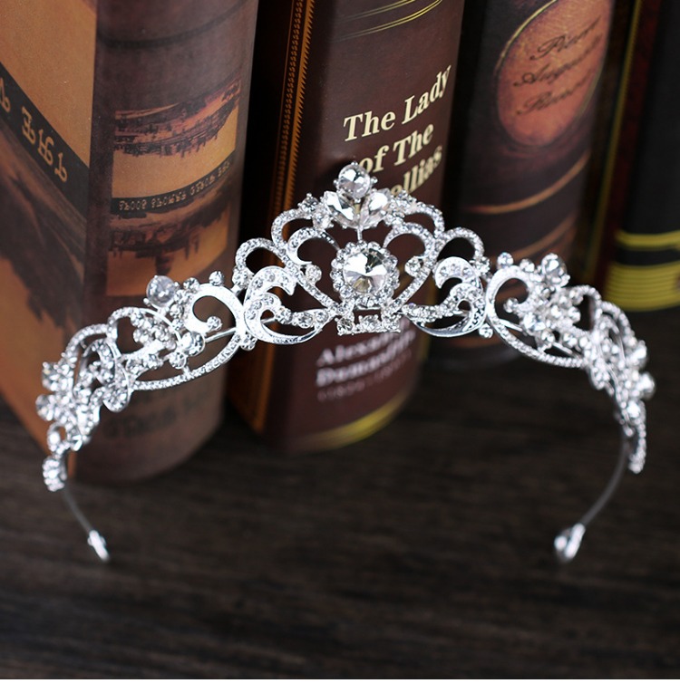 Cô gái mới Mũ nón Công chúa Vương miện Trẻ em rhinestone Crown Phụ kiện tóc Cô gái Hiển thị Ảnh Phụ kiện headband băng đô turban