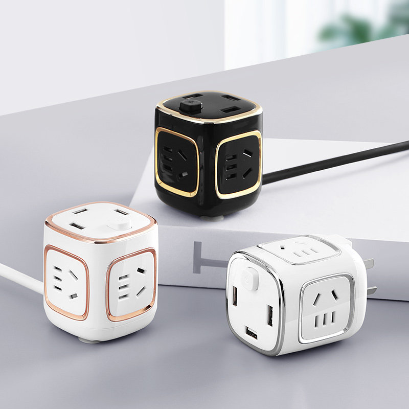 Magic square socket converter plug with usb charging multifunction plug socket panel porous wireless without wire