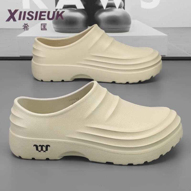 Operating Room Slippers, Medical, Non-Porous, Waterproof, Non-Slip, Hospital Work-Specific, Closed-Toe, Thick-Soled, soft sole-Hole Slippers