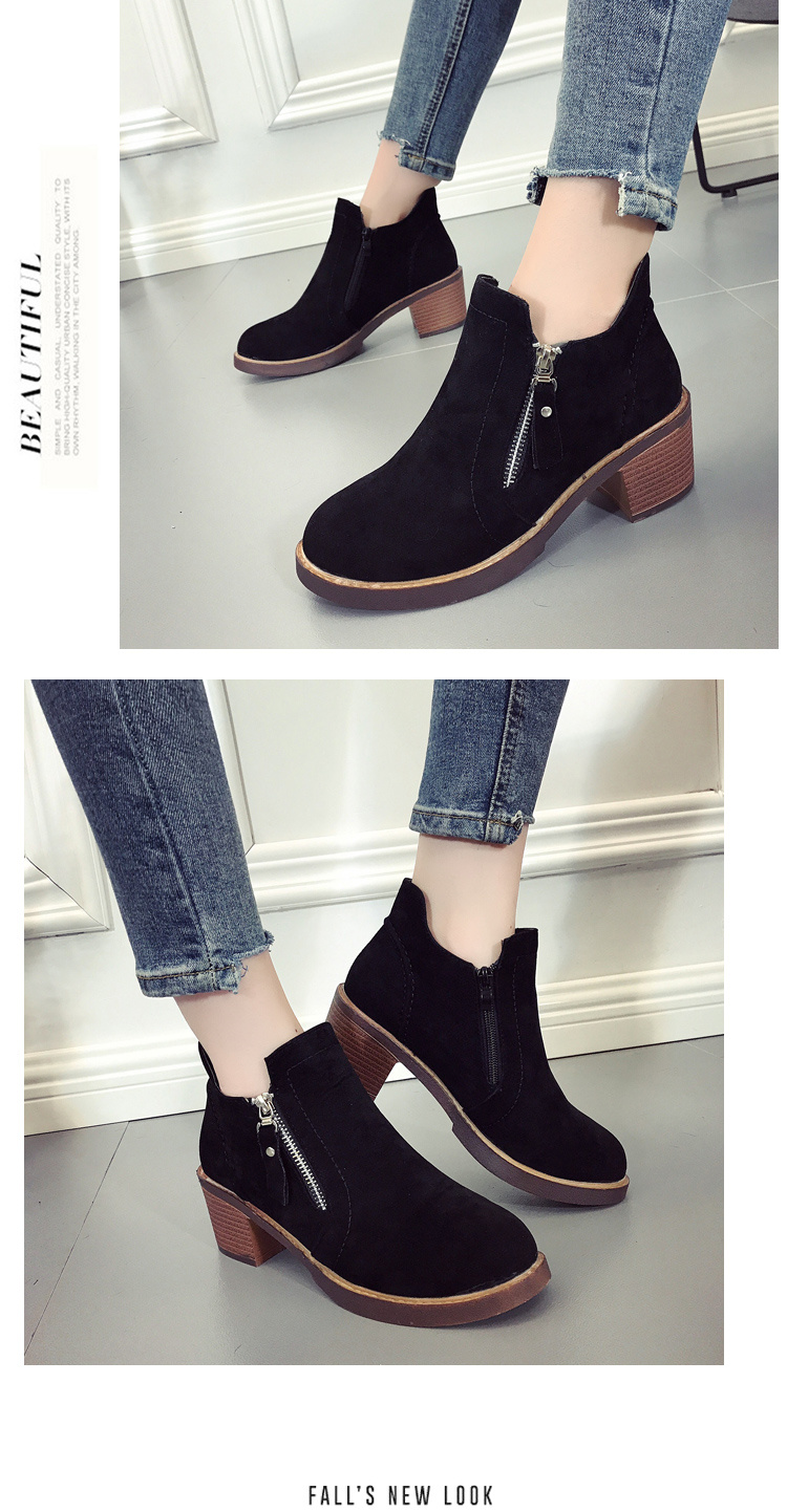 Martin boot nữ chic Anh gió 2018 sinh viên mới Phiên bản dày của Hàn Quốc với giày bốt Chelsea giày nữ giày dép nữ