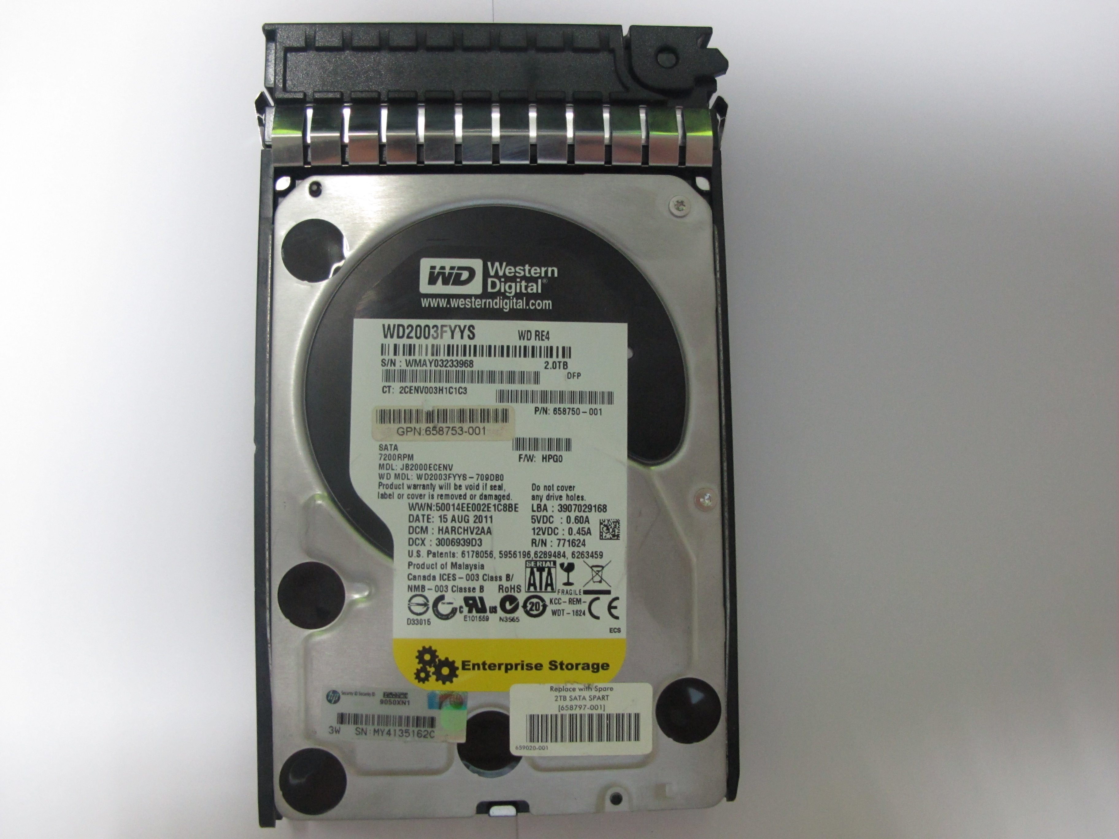 Original fit HP 2TB 3 5 inch SATA 611816-B21 611953-001 658102-001 G8 hard disc