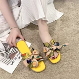 Слайдеры, модные универсальные тапочки с бантиком, пляжная обувь, популярно в интернете, городской стиль